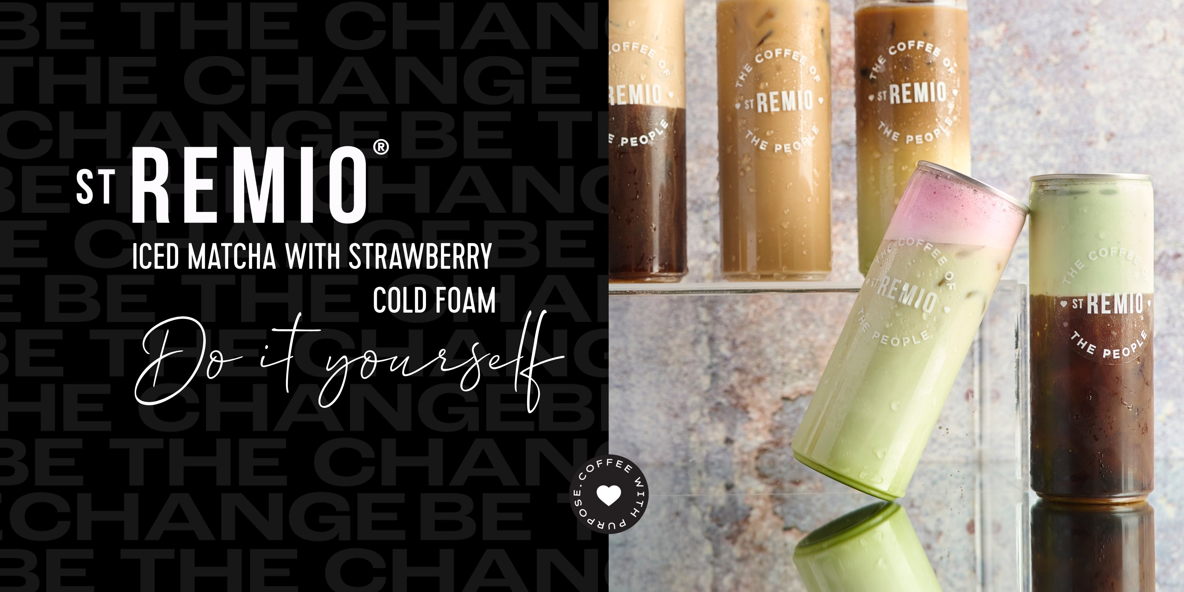 St Remio's Iced Matcha with Strawberry Cold Foam Recipe