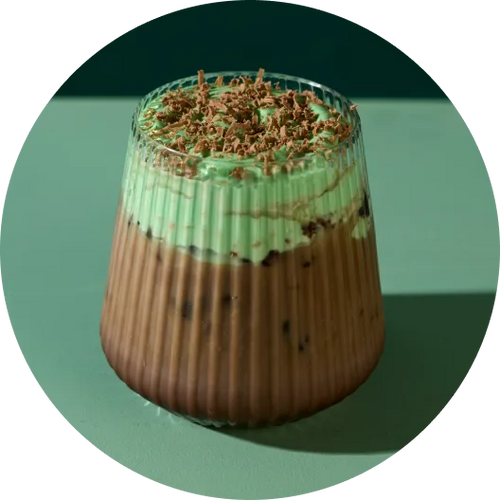 Cold brew mocha with peppermint cold foam